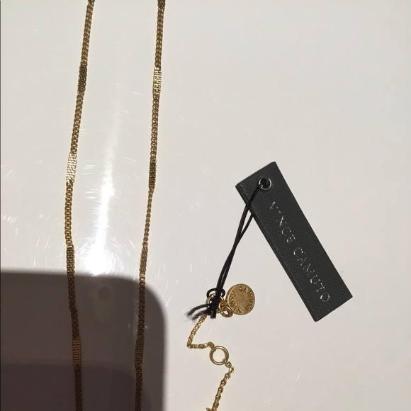 VinceCamuto gold long pave pendant necklace - Picture 7 of 12